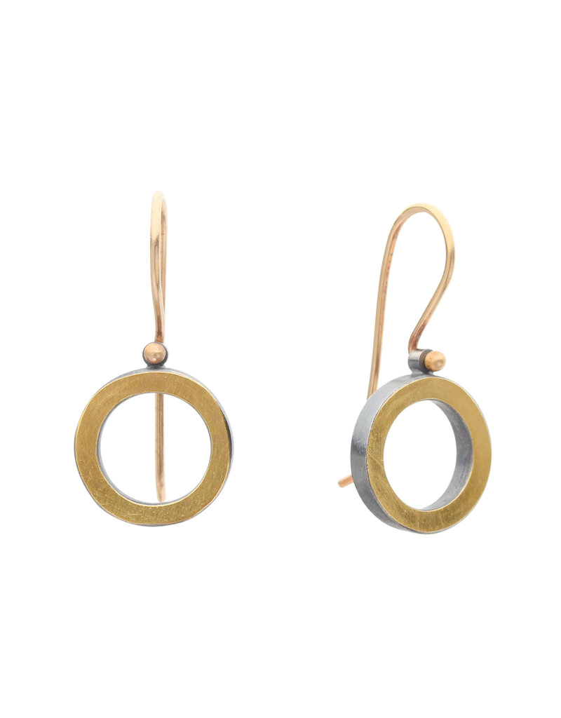 Open Circle Earrings in 22k Bimetal with 14k Wires