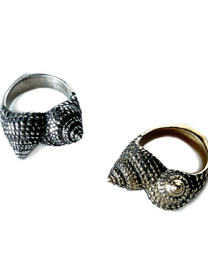 Shell Duo Ring in Silver