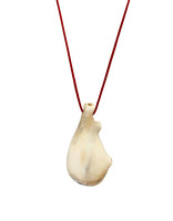Organic Shape Carved Antler on Red Cord