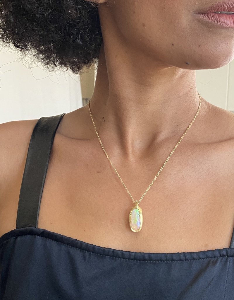 Lisa Ziff Scarab Pendant in 18k with Opal