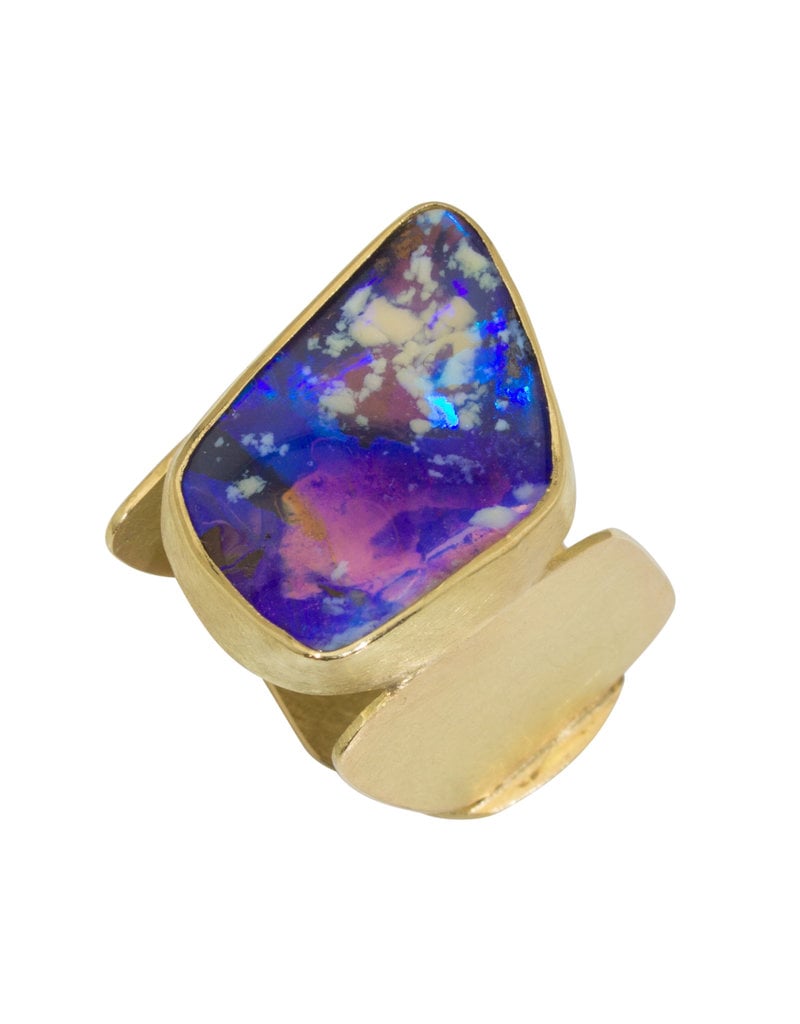 Laura Lienhard Leaf Opal Ring in 18k Gold