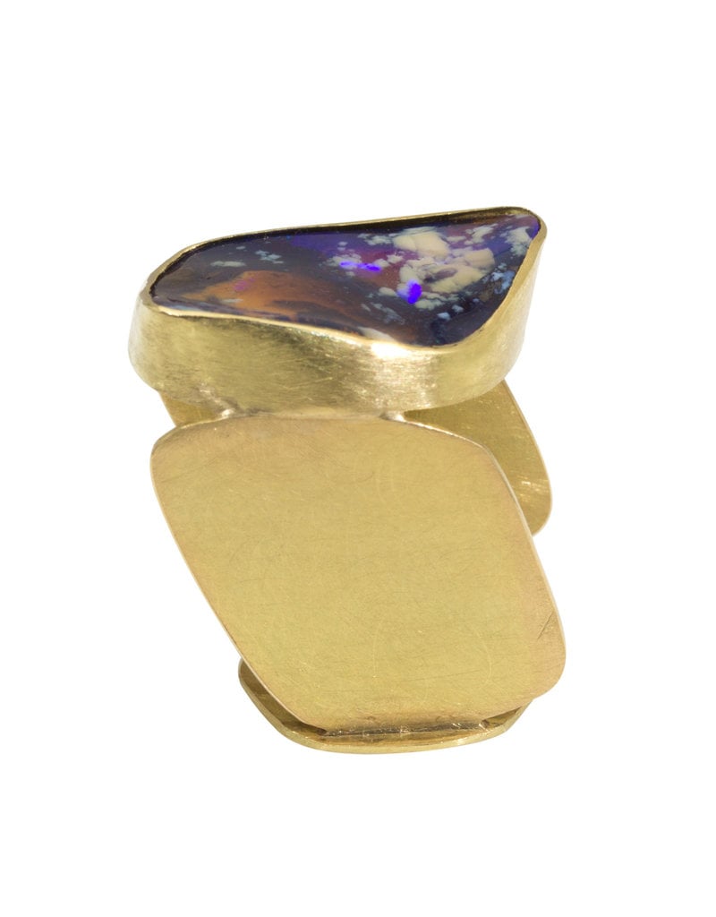Laura Lienhard Leaf Opal Ring in 18k Gold