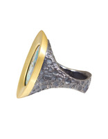 Klimt Ring in 18k Gold and Oxidized Silver