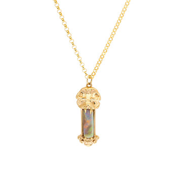 Wendy Wagner Rectangle Opal Pendant  in 14k Gold