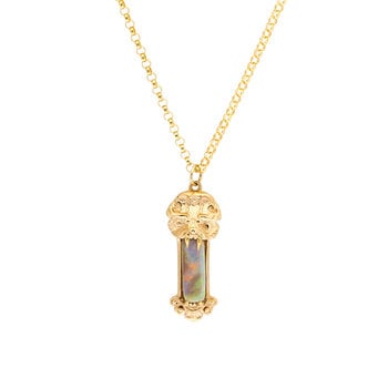 Wendy Wagner Rectangle Opal Pendant  in 14k Gold