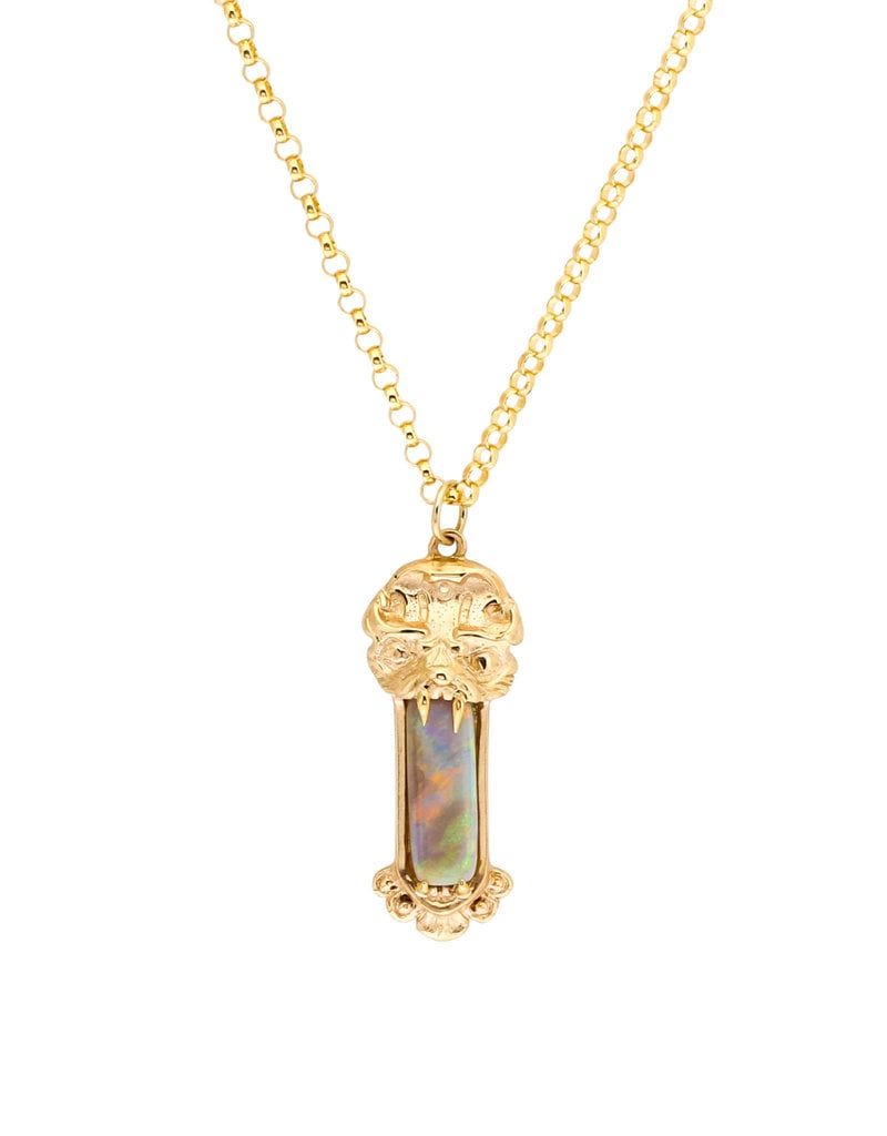 Wendy Wagner Rectangle Opal Pendant  in 14k Gold