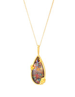 Sugar Babe Teardrop Opal Pendant in 22k Gold with 18k Gold Chain