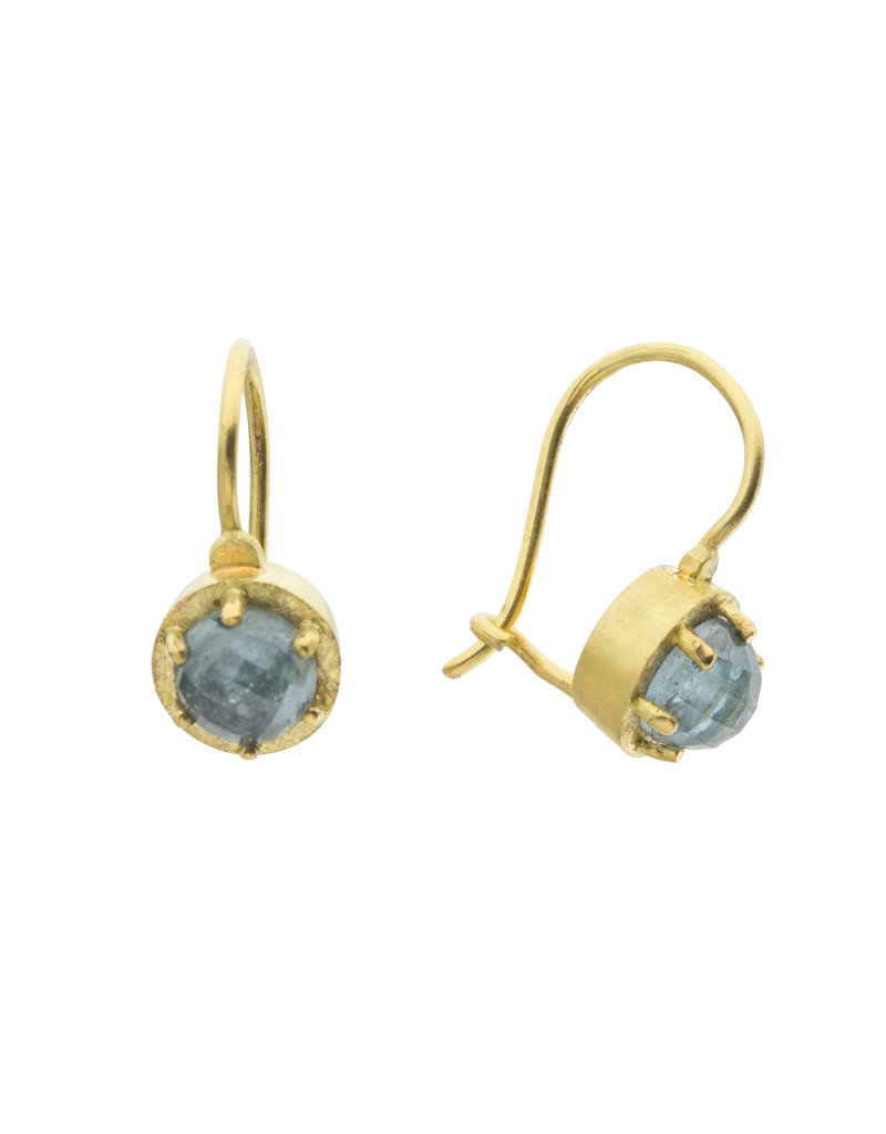 Blue Sapphire Drop Earrings in 18k Gold