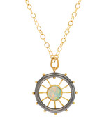 Willium Tseng Opal Wheel Pendant in 22k, 18k, and Oxidized Silver