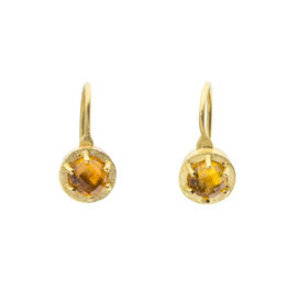 Orange Sapphire Drop Earrings in 18k Gold