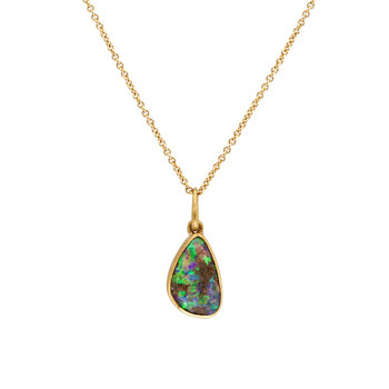 Open Back Opal Pendant set in 22k and 18k Gold