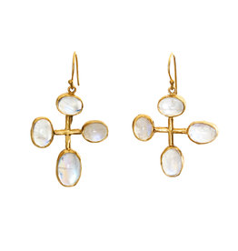 Margery Hirschey Four Moonstone  Earrings in 18k Gold
