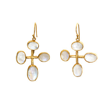 Margery Hirschey Four Moonstone  Earrings in 18k Gold