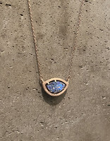 Opal Pendant in Sand-Textured 18k Rose Gold