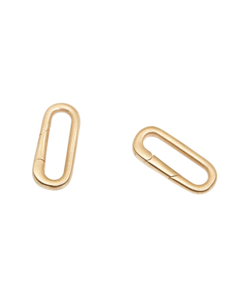 Long Tapered Oval Carabiner 14ky Charm Bail