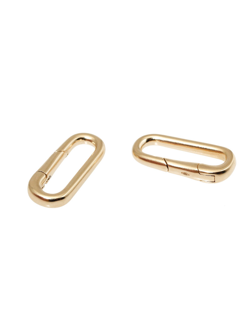 Long Tapered Oval Carabiner 14ky Charm Bail