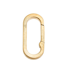 Long Oval Flat Charm Bail in 18k Yellow Gold