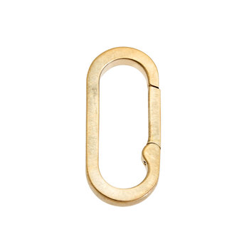 Long Oval Flat Charm Bail in 18k Yellow Gold