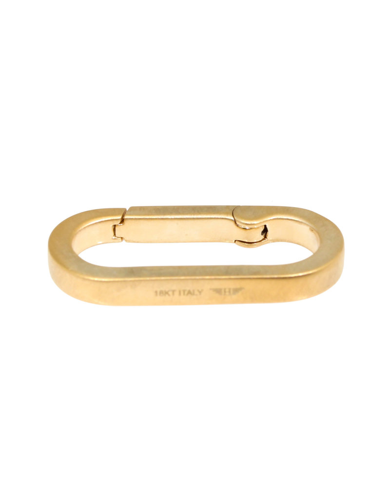 Long Oval Flat Charm Bail in 18k Yellow Gold