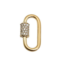 Carabiner Charm Bail with Diamonds in 14k Yellow Gold