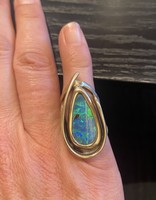 Bob Grabowski Large Teardrop Opal Ring in 14k Gold