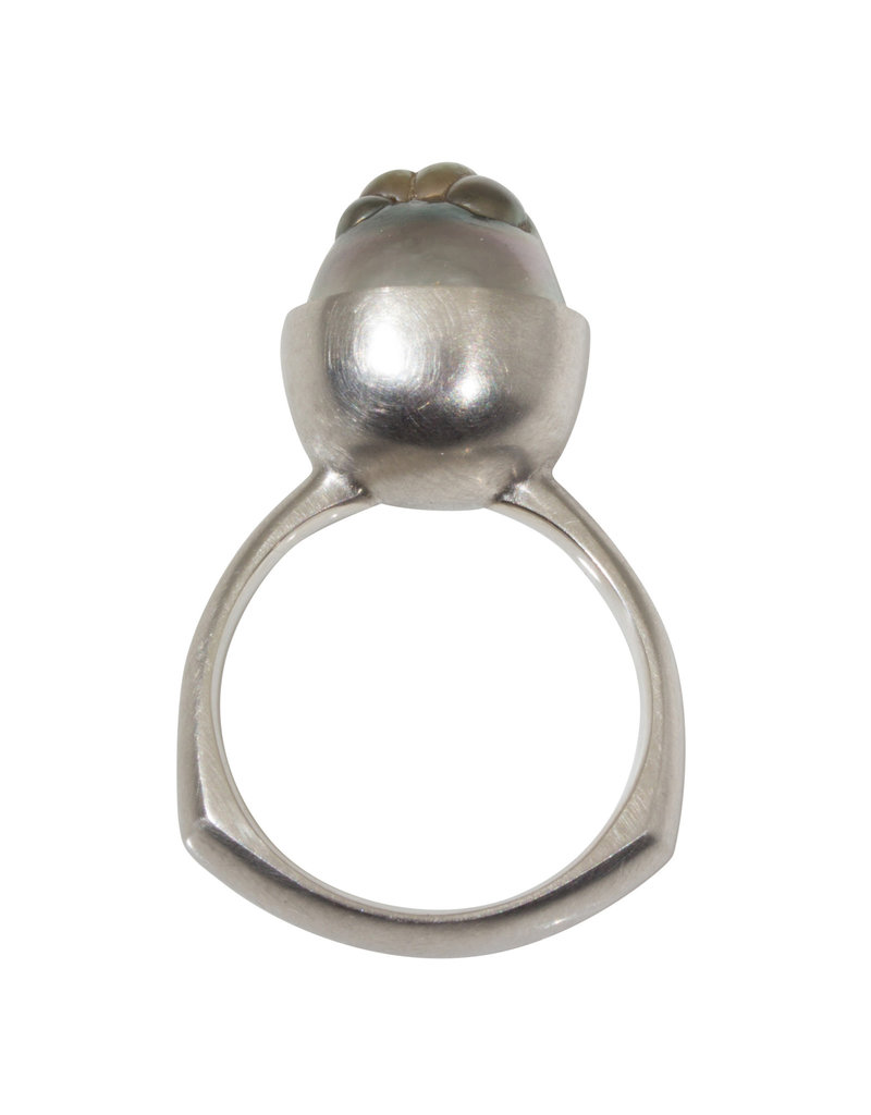 Tahitian Baroque Pearl Ring in Platinum