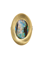 Klimt Ring in 18k Gold and Oxidized Silver