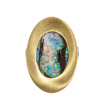 Klimt Ring in 18k Gold and Oxidized Silver