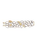 Laura Lienhard Olive Leaf Bracelet in Shibuichi, and 18k Gold