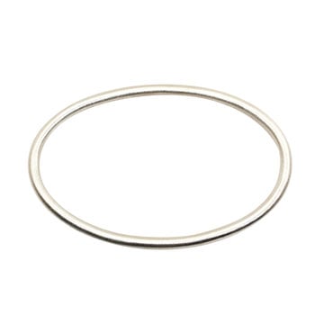 Plain Oval Bangle in Brushed Silver