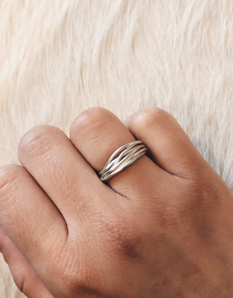 Nest Ring in Brushed Silver