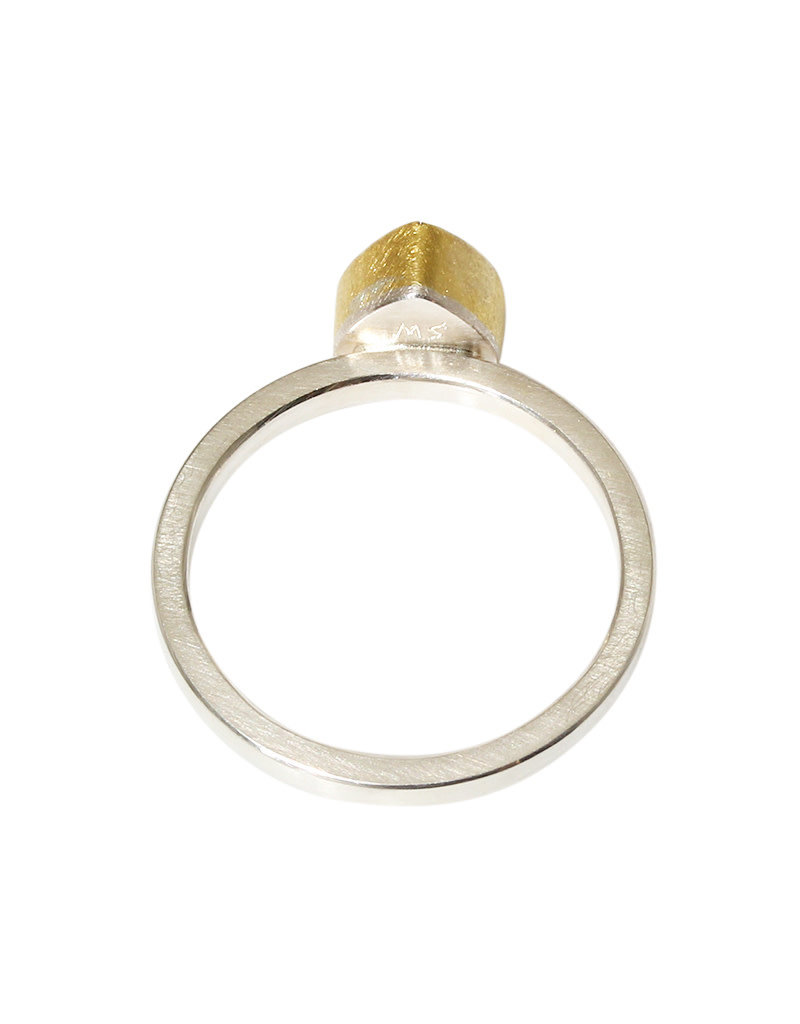 Sam Woehrmann Pink Tourmaline Drop Ring in Silver & 22k Gold