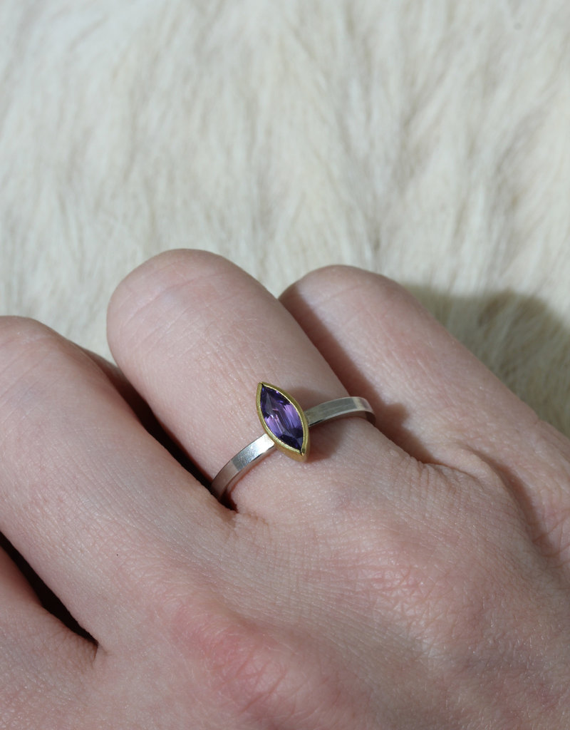 Sam Woehrmann Purple Sapphire Marquise Ring