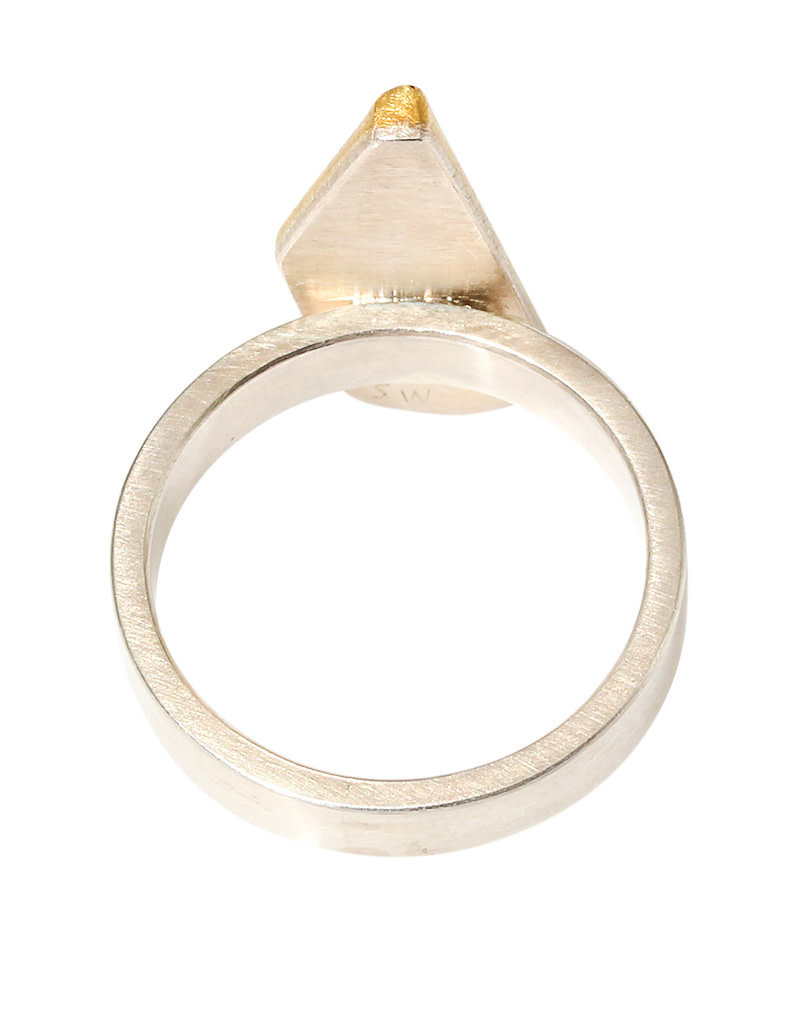 Sam Woehrmann Garnet Geometric Ring in Silver & 22k Gold