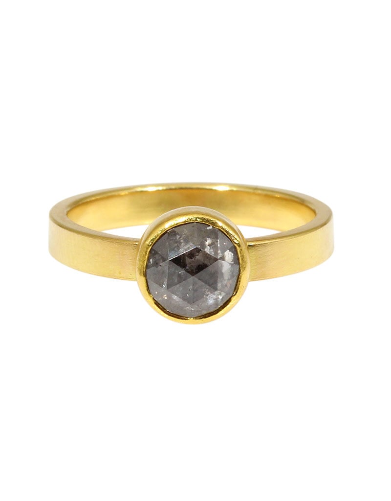 Sam Woehrmann Grey Diamond Round Rose Cut Ring