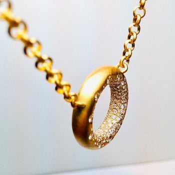 Tracy Conkle Custom 22k Gold and Diamond Donut Necklace