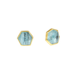 Sam Woehrmann Aqua Hexagon Mix Post Earrings