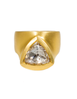 Egyptian Diamond Ring with Rose Cut Cognac Diamond in 22k