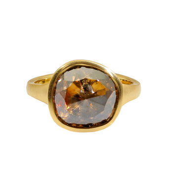 Organic Shape Rustic Diamond Ring in 20k Gold