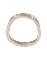 4mm Finger Shaped Band in Titanium with Center Silver Inlay