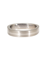 4mm Finger Shaped Band in Titanium with Center Silver Inlay
