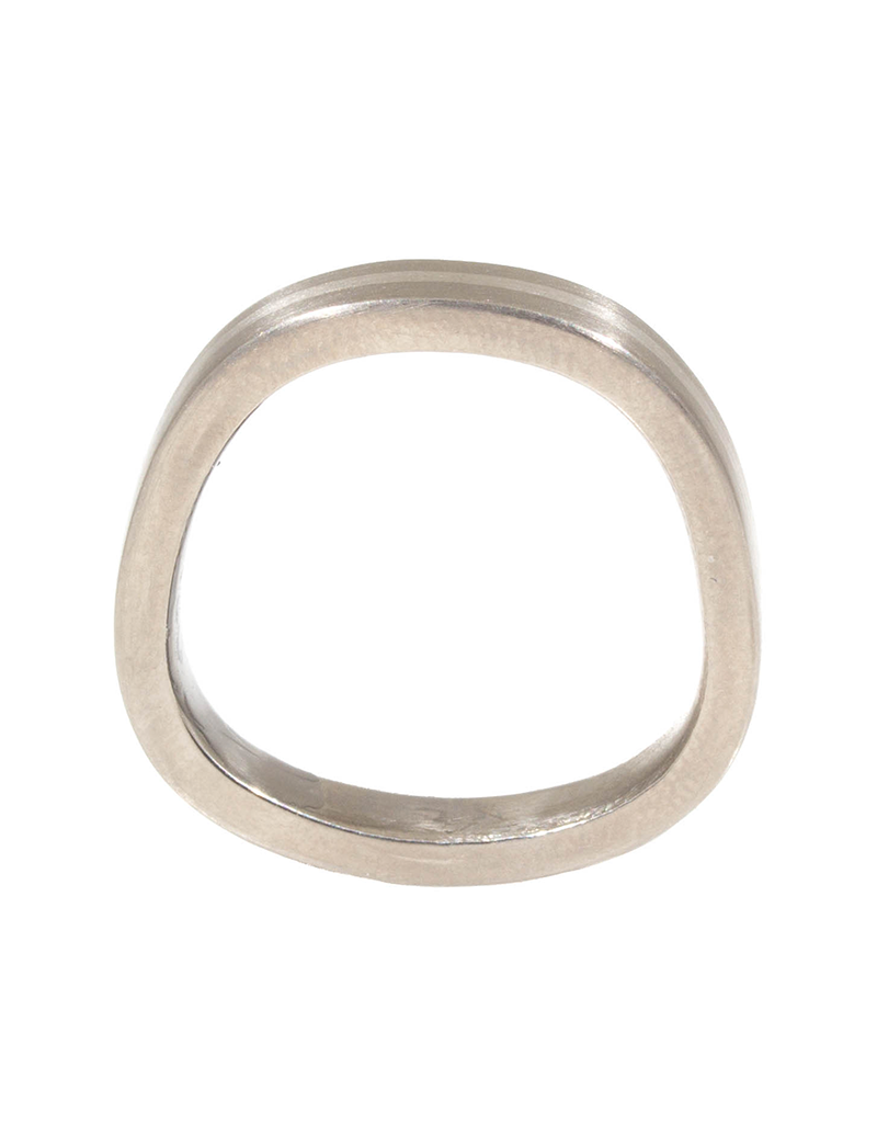 4mm Finger Shaped  Band in Titanium with Center Palladium Inlay