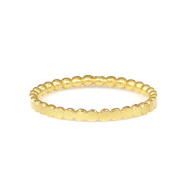 Flat Beaded Band in 18k Yellow Gold