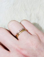 Flat Beaded Band in 18k Yellow Gold
