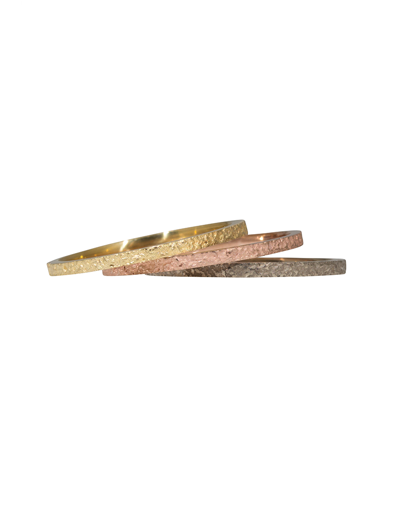 Slim Band in Sand-Textured 14k Rose Gold