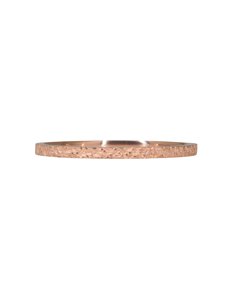 Slim Band in Sand-Textured 14k Rose Gold