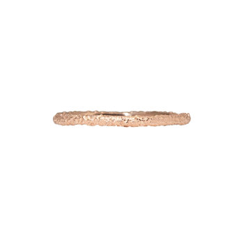 Skinny Round Sand Band in 14k Rose Gold