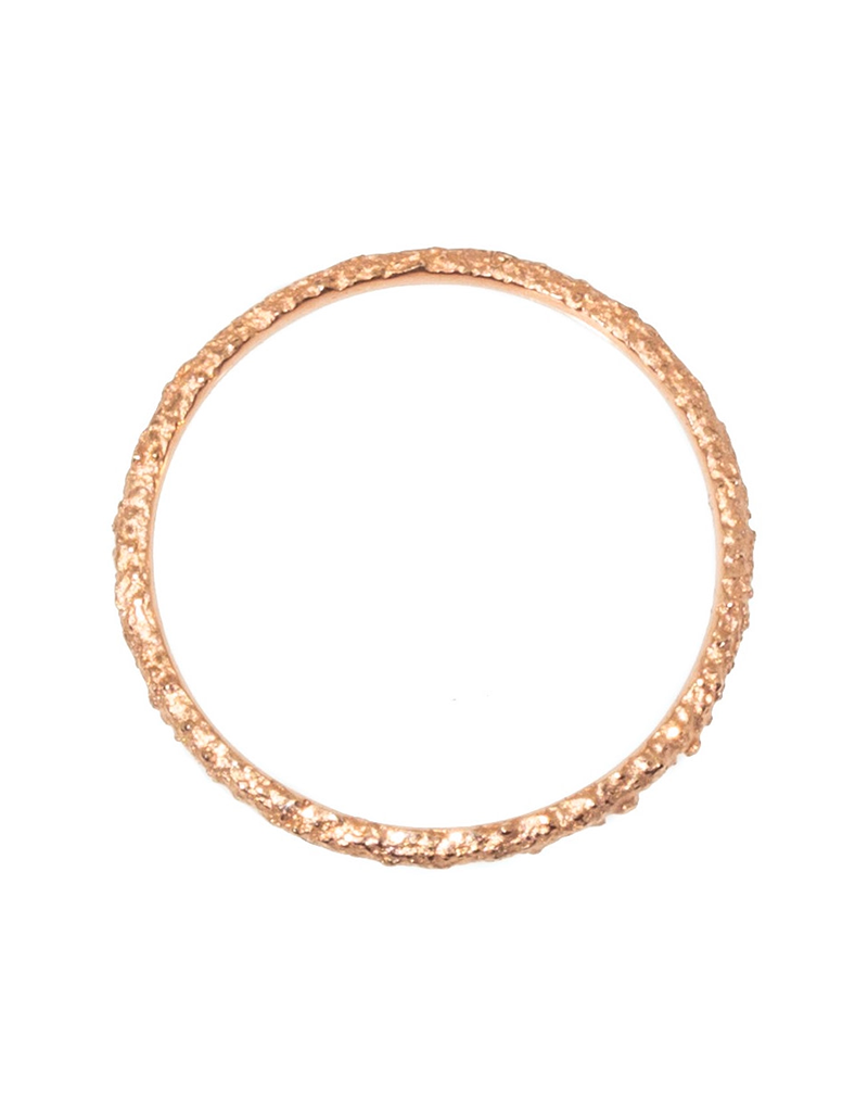 Skinny Round Sand Band in 14k Rose Gold