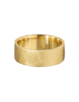 Wide Sand Edge Band in 18k Yellow Gold