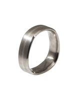 6mm Finger Shaped Band in Titanium with Centered Palladium Inlay Size 8